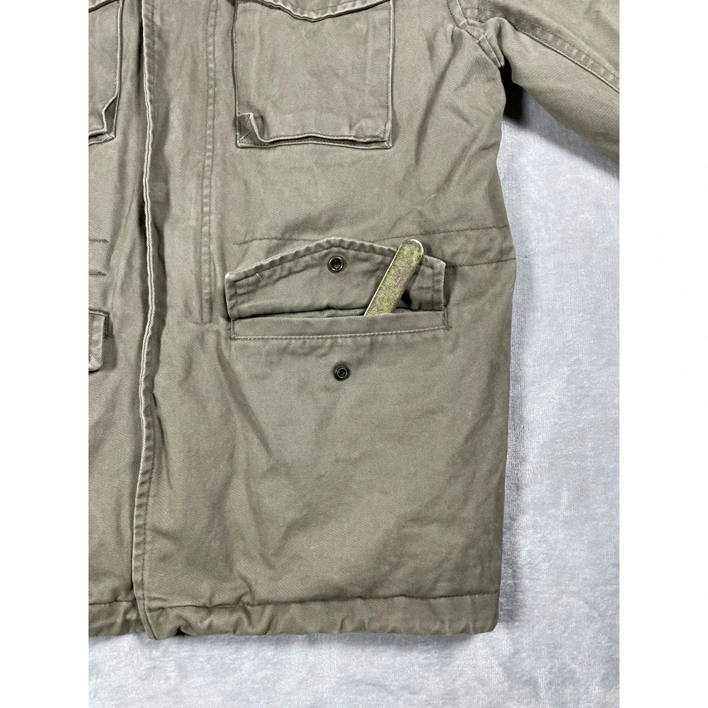 Y2K Vintage GAP Jacket Kids L Green Military Field Coat Utility